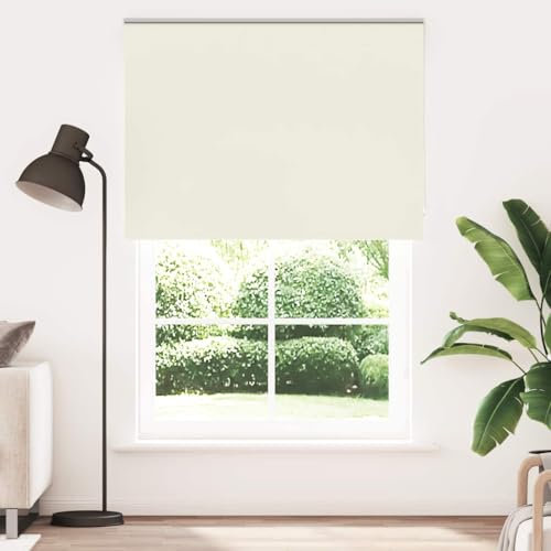 vidaXL Verdunkelungsrollo Cremeweiß 160x230cm Stoffbreite 156,6cm, Rollo, Klemmfix, Thermorollo, Verdunklungsrollo, Klemmrollo, Fensterrollo