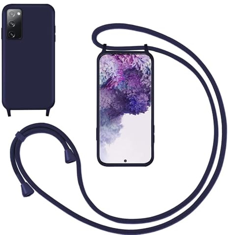 GoodcAcy Handyband für Samsung Galaxy S20 Hülle mit Band,Blau | Kameraschutz und Bildschirmschutz,Flüssig Silikon Necklace Handyhülle Schnur Schutzhülle Case für Umhängen Case mit Kordel
