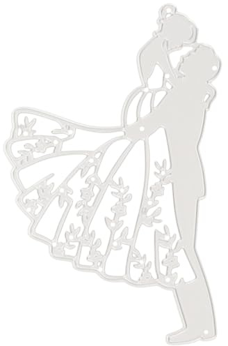 Lurrose Hochzeit Stanzform Aus Kohlenstoffstahl 12X8Cm Metal Schneidform Für DIY Karten Basteln Braut Bräutigam Dekoration
