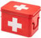 eluno Medizinbox zur Aufbewahrung von Verbandsmaterial, Medizin und Arzneimittel, mit herausnehmbarem Tablett und 4 geräumigen Bodenfächer für Medikamente, Apothekenbox aus Metall