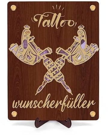 Holz Tattoo Gutschein Karte,Tattoo Gutschein Geschenkbox,Geldgeschenke Geburtstag,Kreative Geld Geschenke Geburtstag Tattoo Geschenk Für Männer Und Frauen