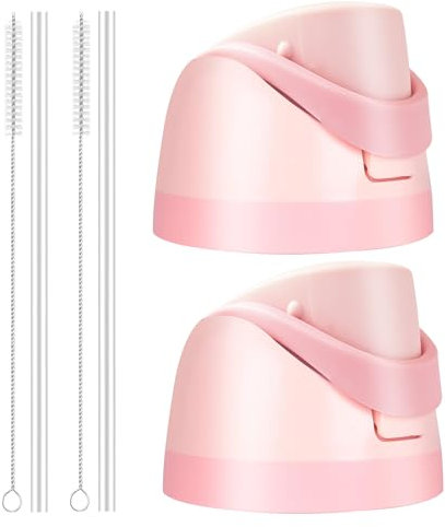 PHULWEL 2 Pack Replacement Lid for Owala Freesip Water Bottle, Compatible with Owala Lid and Cap 16oz 24oz 32oz 40oz, Cup with Straw Brush, for Owala Accessories Leak-Proof,BPA-Free（Pink）