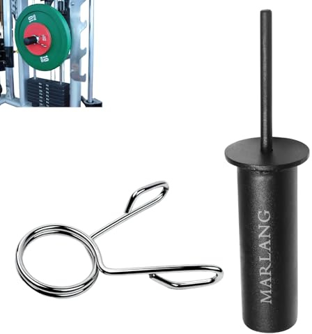 MARLANG Weight Stack Pin Gym Pin Extender with Spring Clip Collar | Carbon Steel Weight Plate Pin Fitness Gym Equipment Loading Pin for Home Gym Exercise Machine