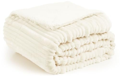 Bibykivn Superweiche Kuscheldecke – Flauschige Flanell Decke, Warme Tagesdecke & Sofadecke, Streifen Wohndecke, Fleecedecke & Überwurfdecke für Couch, Sofa, Bett, Throw Blanket für Alle Jahreszeiten