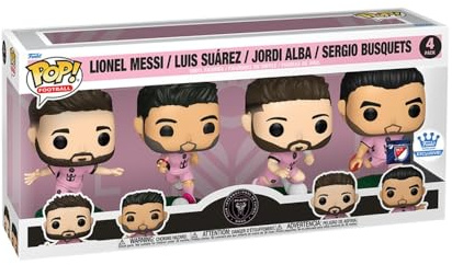 Funko Pop! Football: MLS Inter Miami CF - Lionel Messi, Luis Suárez, Jordi Alba & Sergio Busquets Exclusive 4-Pack