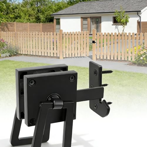 Dumenix Double Side Gate Latch Aluminum Heavy Duty, Swinging Door Latch Waterproof for Yard Wooden Gates Shed Shed Doors Pool Gate Backyard and Outdoor Fence, Gate Hardware Shed Door Latch