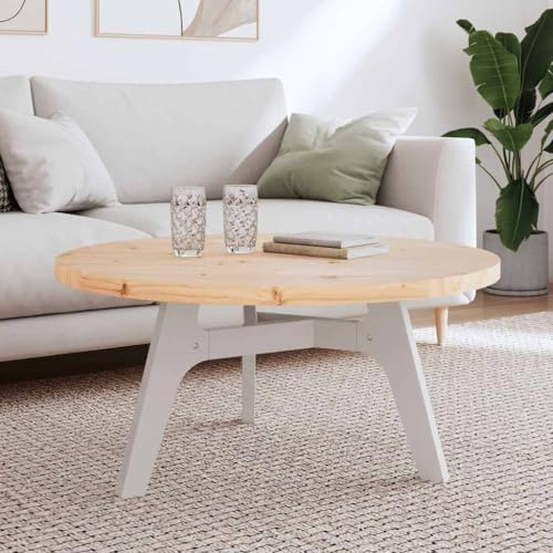 Foknhdi Rundtischplatte 90 cm Kiefer massiv unbehandelt Couch-/ESS-/Balkontisch