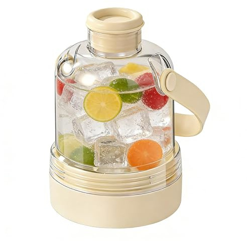 Stampo per Cubetti di Ghiaccio con Coperchio,400 ml 2 in 1 Portatile Riutilizzabile,Bicchiere con Cestello per Ghiaccio Senza Contatto - per Caffè Freddo, Cocktail, Whiskey, Viaggi, Casa, Ufficio,