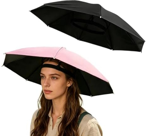 Cappello Ombrello, 2 Pezzi Cappello Da Pesci Pieghevoli Cappelli Impermeabili, Divertente Ombrelli Pioggia Per Bambini Adulti, Ombrelloni A Testa Grande Cappelli Spiaggia Per Parasole, Per Uomo Donna