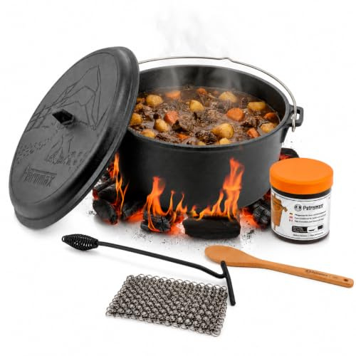 Petromax Dutch Oven Essential Line Set 5,5L - Gusseisen Feuertopf mit Zubehör
