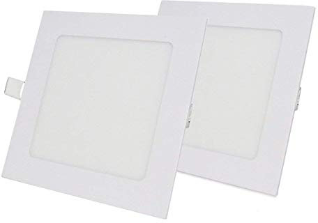 NRGLEVER LED Einbaustrahler Quadratisch, 9W LED Panel 810lm Warmweiß 3000K Deckenleuchte Ultra Flach Ø 145mm, 2 Stück