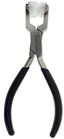 The Beadsmith Double Nylon Jaw Ring Bending Plier, 5.5 inches (140mm), Black PVC Comfort Grip Handle, no Spring, for Protecting Wire When Bending