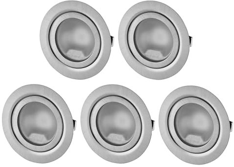 HAVA 5er Pack, Vollmetall Einbaustrahler G4 12V, Glasabdeckung