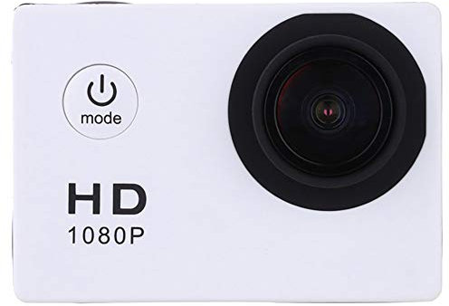 Luckyza HD Caméra d'action Étanche Caméra Sport Cam 1080P 2 LCD Ecran Caméscope Numérique sous-Marin avec Kits D'accessoires pour Les Sports De Plein Air,White