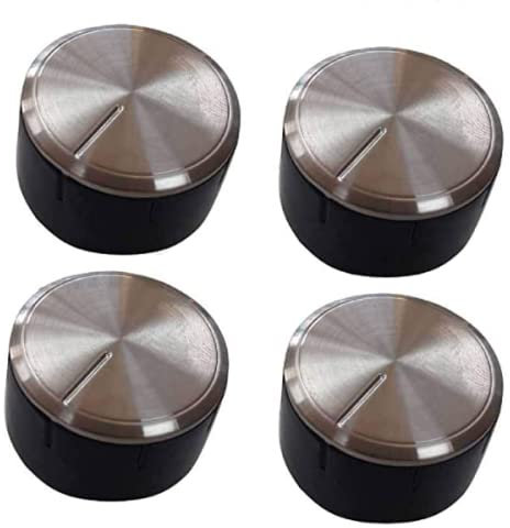 4 x Hob Control Knobs for BOSCH Oven Cooker Silver Black Switch Replaces 616100