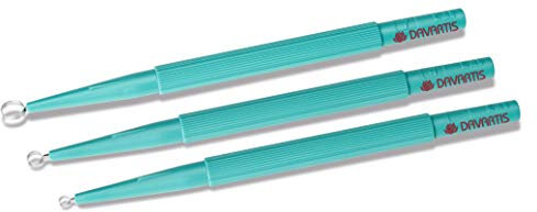 Einmalkürette/Hautkürette, sterile Davartis Hautkürette, dermatologische Kai Einmalkürette [3er Set = 1x 2mm + 1x 4mm + 1x 7mm]