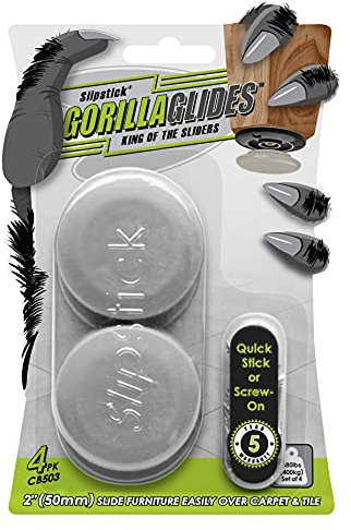 GorillaGlides CB503 Möbelgleiter aus Kunststoff, zum Anschrauben, 4 Stück