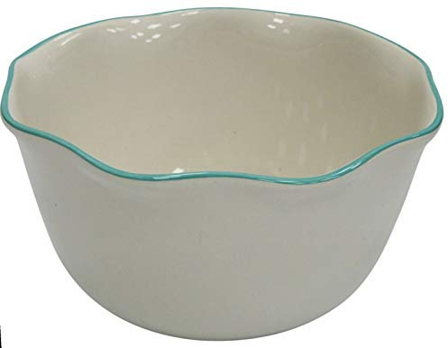 Rammento Extra Large Ceramic Deep Mixing Bowl Stoneware 26cm Diameter White 4.5 Litre