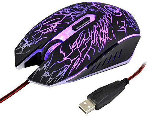 MDYHMC DLT AYSMG Estone X5 USB 6 Buttons 3600 DPI Wired Optical Gaming Mouse for Computer PC Laptop(Black) (Color : Black)
