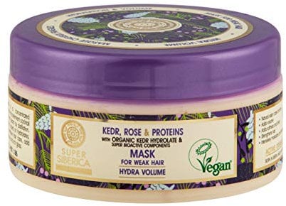 Natura Siberica Super Kedr, rose & proteine. Maschera per capelli deboli, 300 ml