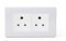 Lieber Silk White 2 Gang 5 Amp Wall Double Plug Socket - Curved Edge
