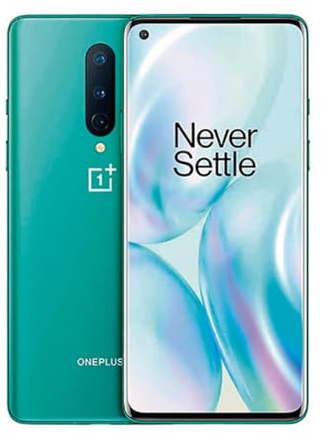 OnePlus 8 (5G) Smartphone senza contratto, 12GB + 256GB di memoria, display AMOLED da 6,55 a 90Hz, batteria da 4300 mAh, tripla fotocamera, Dual-Sim - Verde (Rifatti)