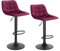 WOLTU 2er Set Barhocker Küchenstuhl Barstuhl mit Rückenlehne und Einstellgriff, höhenverstellbar & 360° drehbar, Tresenhocker Bar Hocker aus hochwertigem Samt und Metall, Bordeaux