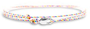 Bracelet Fin pour Hommes et Femmes avec Fermoir Mousqueton Artisanal - Bijoux de Surfeur Maritime - Bracelet Minimaliste en Tissu - 100% Étanche et Réglable (Multi Argent)