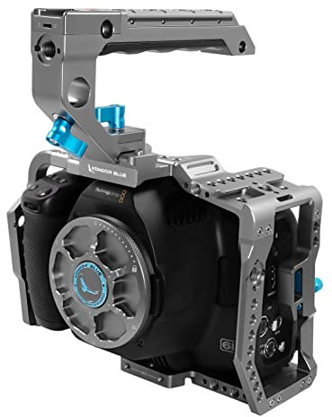 KONDOR BLUE 6K Pro Cage with Top Handle Compatible with Blackmagic Design | Lightweight Aerospace Grade Aluminum | Multiple Mounting Points | Built-in HDMI & USB C Cable Clamps | Space Gray…