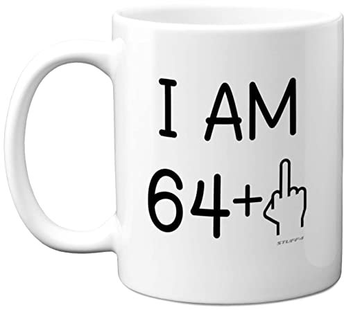 65th Birthday Gifts for Women Men, Rude Novelty Mug Middle Finger, Gag Joke Gifts, Perfect Funny Mugs for Birthday Present, 11oz Premium Ceramic Coffee Mug