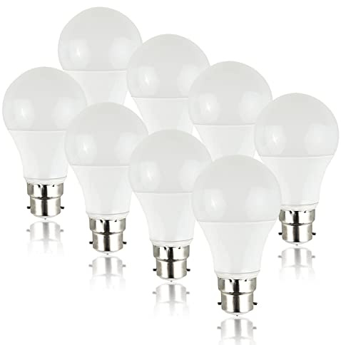 MiniSun | Pack of 8 High Power 10w LED BC B22 SMD GLS Energy Saving Long Life Bulbs [6500K Cool White] | Bulbs & Home Improvements Essential