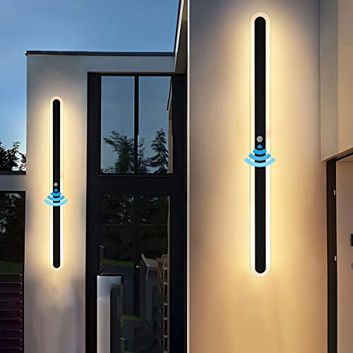 LED Deckenleuchte mit Bewegungsmelder Moderne Flur Deckenlampe IP54 Wasserdichte Deckenbeleuchtung 3000K Rechteck LED Wandleuchte für Treppe Wohnzimmer Balkon Küche Garage Veranda Lampen