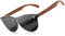KINGSEVEN Bubinga Polarisierte Sonnenbrille Retro Vintage Stilvolles Design für Herren Damen, Verspiegelte Gläser B5510 (Black)
