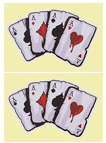 VGOL 2 Stück Aufkleber für Auto, Poker, Spielkarten, Dekoration, selbstklebend, Zubehör für Auto, Gepäck, Stoßstange, Fahrrad, Reise