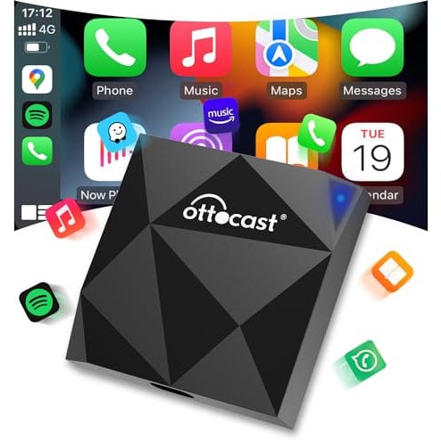 OTTOCAST Inalámbrico CarPlay Adaptador Sin Cable iPhone Wireless Dongle CarPlay Plug and Play Upgrade CarPlay Inalambrico para Coches con Car Play(Año De Producción: 2016-2024) Solo para iPhone