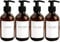 Ezebesta Soap Lotion Pump Dispensers with Labels 300ml Bathroom Brown Dispenser Bottles 4 Pieces with 22 Labels