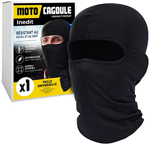nedit Cagoule Moto - Cagoule Masque de Ski Homme & Femme (Noir) Qualité Supérieure - Cagoule Ski avec Protection Anti UV - Taille Universelle