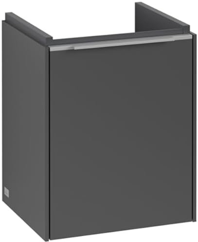 Villeroy & Boch Subway 3.0, Waschbeckenunterschrank, 351x429x309 mm, 1 Tür Anschlag (Scharnier) rechts, C58402, Farbe: Front/Korpus: Graphite, Griff: Aluminium glänzend
