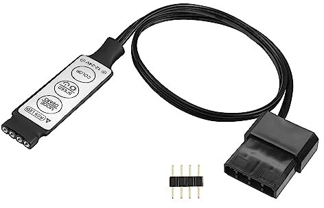 YACSEJAO ARGB Controller Mini 5V-24V 4Pin ARGB LED Beleuchtung 3/4Pin RGB Controller LED RGB Lichtleiste Controller, 30cm (IDE 4Pin Controller)