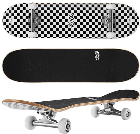 ARROW BOARD Standard-Skateboards für Kinder, Anfänger, Jungen, 31 x 8 Zoll, kanadisches Ahornholz, Double Kick Concave-Deck | Profi-Trucks | Skateboard für Cruising und Tricks(Klassisch)
