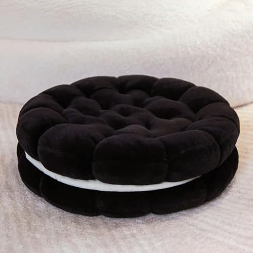 LFRANK Gemütliches rundes quadratisches Sandwich-Keks-Plüschkissen gefüllt mit Schokolade Oreo-Keks schönes Wohnkultur-Geschenk 35CM 2