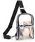 UTO Brusttasche Damen 2 in 1 Kunstleder Bauchtasche Sling Bag Crossbody Bag Stylisch Verstellbarer Schultergurt Umhängetasche Schultertasche Wasserdicht Transparent