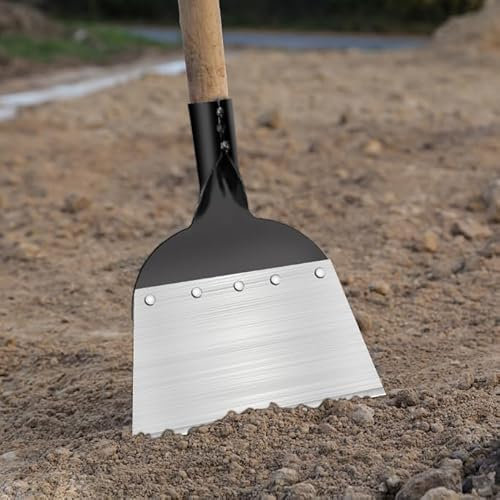 Pelle de Nettoyage de Jardin, Jainwill Pelle de Jardin Multifonction, Pelle Plate en Acier, Outil de Désherbage de Jardin, Pelle de Nettoyage Jardinage, 21cm (sans Poignée)
