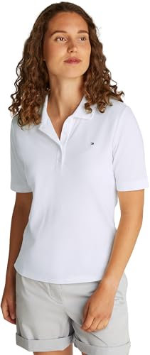 Tommy Hilfiger Polo Manches Courtes Femme Regular Fit, Blanc (Ecru), 3XL