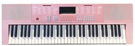 Musical Keyboard Professional Controller Electronic Piano Music Synthesizer Digital 61 Keys Organ Instruments (Color : Pink)