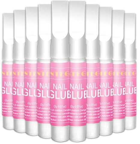 10Pcs Colla Per Unghie Finte (2g),Super Forte Adesiva Nail Bond Colla Unghie,Perfetto per Unghie Punte e Unghie Artificiali,Forte Nail Glue per Unghie Acriliche,per Fare Nail Art