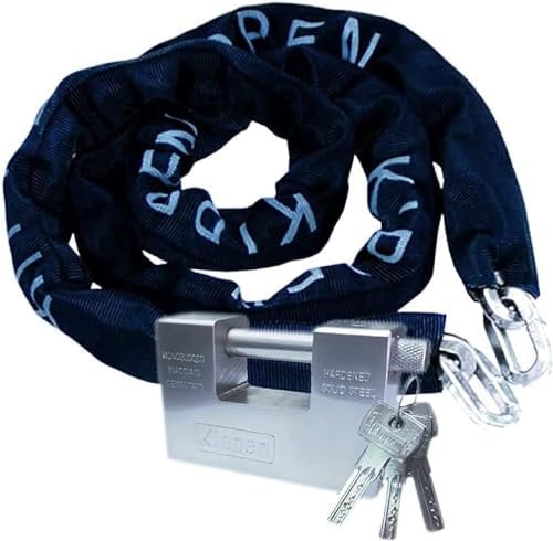 kippen 2011BX - Kit Sicurezza per Auto, Moto e Scooter, Composto da: Catena Antifurto misura 10x1200 mm + Lucchetto Cementato Antiscasso 90 mm.