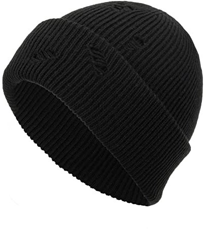 Lomhmn Leichte, verstellbare Baseballkappen für Unisex, modische Paare, Damen, Herren, abgenutzt, Sport, reine Farbe, hält warm, Winter, Outdoor, Strickmütze, DB-Mütze, Schwarz , Einheitsgröße