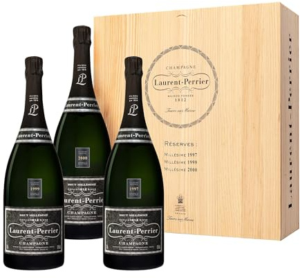 Champagne Laurent-Perrier Millésime Reserves Magnum mit den Jahrgängen 1997-1999-2000 in der Holzkiste (3x1,5l)