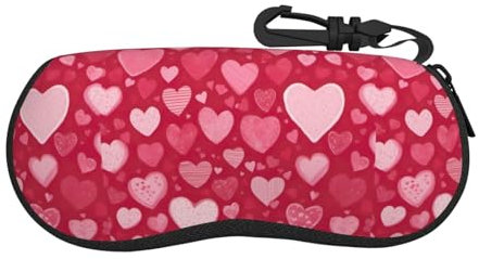 MQGMZ Custodia morbida per occhiali da sole con stampa di San Valentino, per donne e uomini, custodia per occhiali da viaggio, nera, Nero